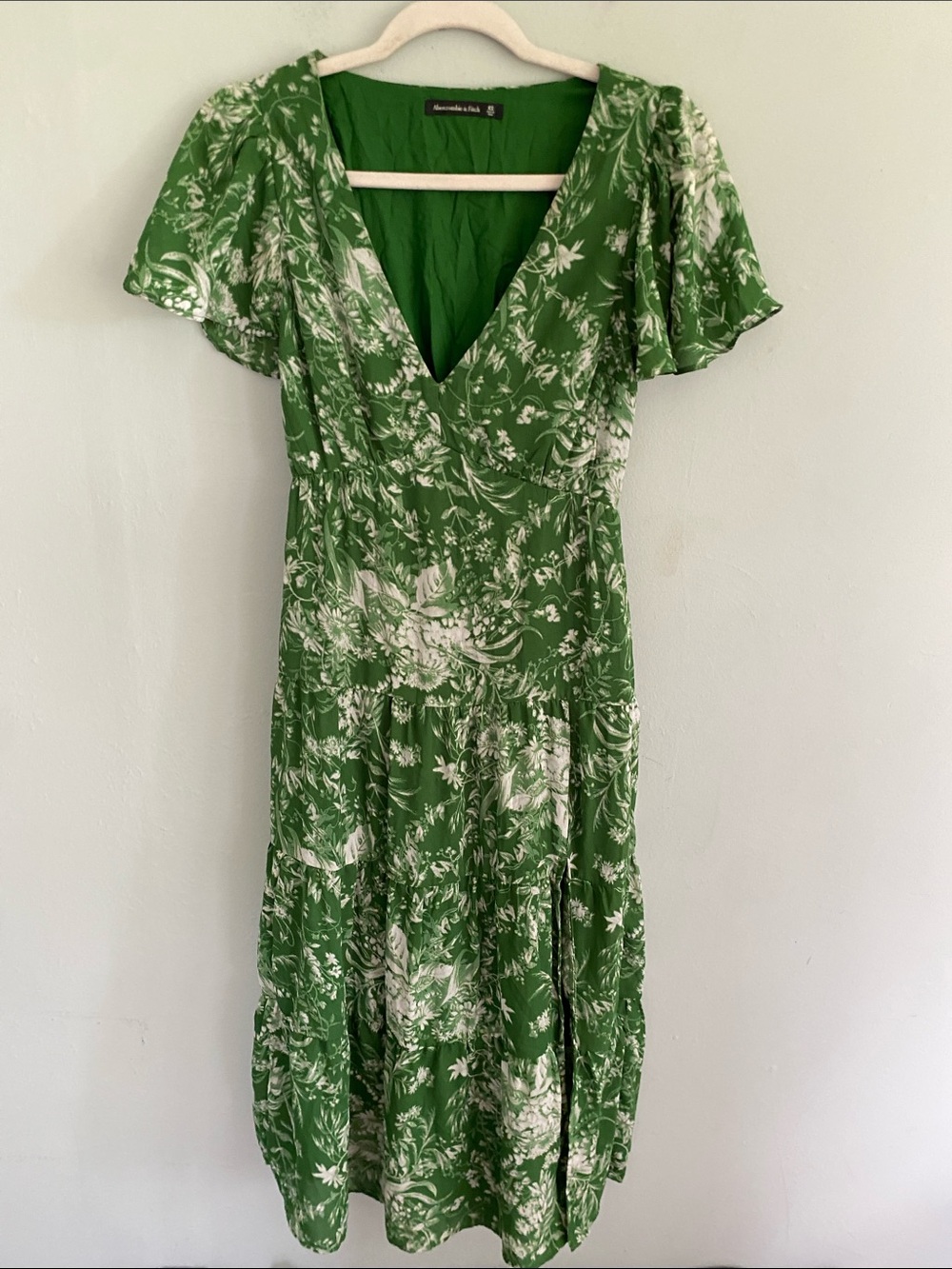 Abercrombie & Fitch Women’s Green & White Floral Midi Dress Size XS